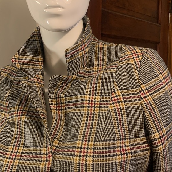 60’s HANDMADE WOOL GLEN PLAID TWEED SKIRT SUIT PRINCE OF WALES PLAID - Picture 2 of 15